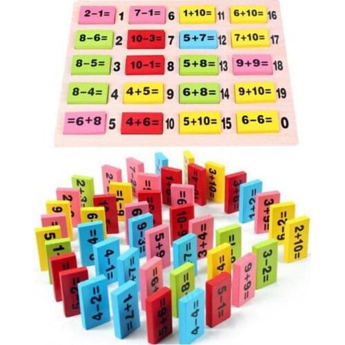 Montessori Infant Childrens Wooden Early Education Toy Preschool Improve Intelligence Digital Mathematics Of Domino Game Toys
