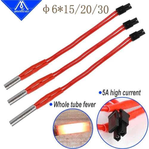 NEW!!!Reprap12V/24V 40W Simple replacement M6*20/15/30 A end line length Ceramic Heater Cartridge for 3D Printer Mendel