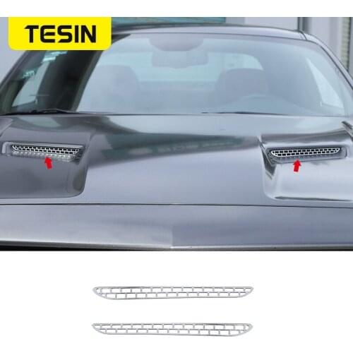 TESIN Car Front Engine Cover Air Flow Intake Grille Decoration Decoration Cover Stickers Accessories for Dodge Challenger 2015