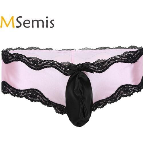 Swimwear Mens Lingerie Underwear Lace Bikini Shorts Briefs Penis Mesh Jockstrap Underpants with Bulge Pouch Under Wear