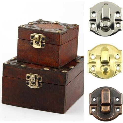 Mini Jewelry Chest Gift Wine Wooden Box Case Toggle Latch Suitcase Hasp Hook Can Lock Lockable with screws 20x21mm 26x29mm
