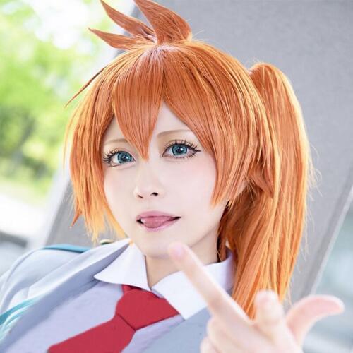 My Hero Academia Itsuka Kendo Long Orange Red Heat Resistant Cosplay Costume Wig + Track + Cap