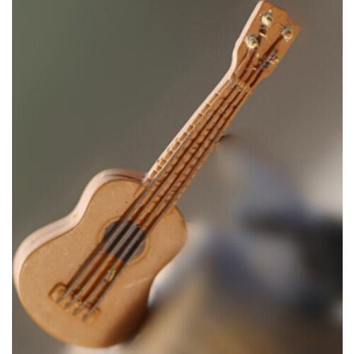 Musical Instrument Ornaments 2020 Mini Replica New Miniature Acoustic Guitar Model Dollhouse Christmas Gifts Accessories