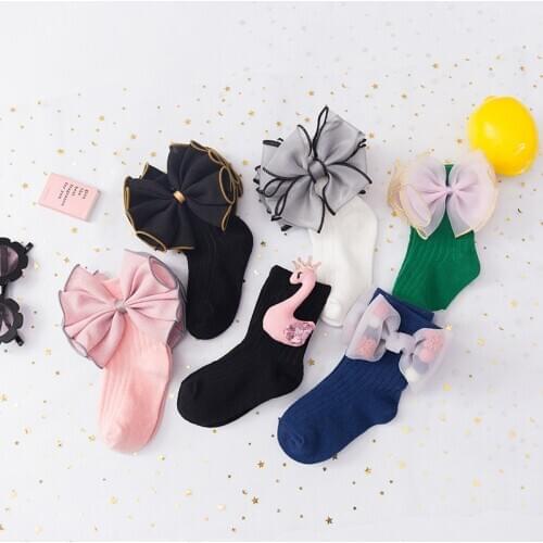 Girls Socks Cotton Spring and Autumn Thin Summer Childrens Bow Cute Lace Socks Little Girls Baby Socks