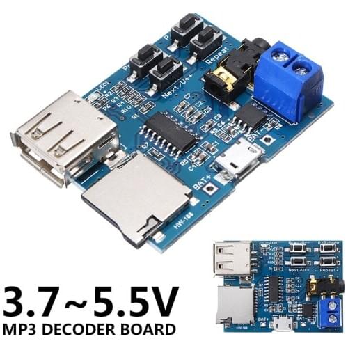 New Arrival 1pc MP3 Format TF Card U Disk Decoder Board Lossless MP3 Decoding Audio Player Amplifier DIY Module