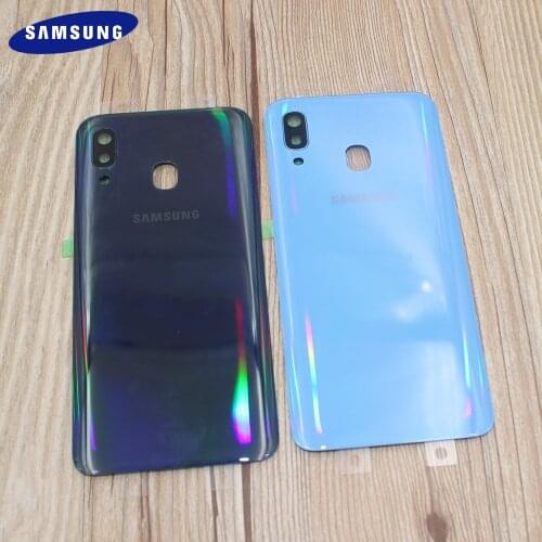 Original Samsung A40 Battery Back Cover Plastic Rear Door Housing Replacement Repair Parts For Galaxy A40 2019 With Camera Lens