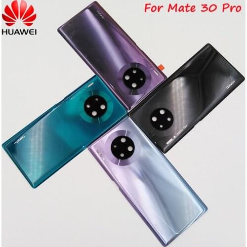 Original Back Battery Cover For Huawei Mate 30 Pro Glass Rear Panel Door Housing Cover Repair Replacement Parts With Camera Lens