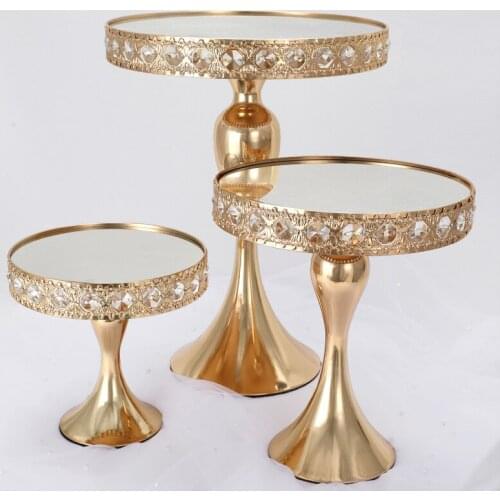 1pcs Gold Color Crystal Cupcake Stand cake display table decoration Party