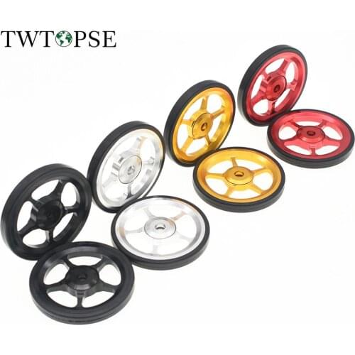 TWTOPSE Bicycle Easywheel For Brompton Folding Bike Titanium Bolts 3SIXTY Camp PIKES Rack Triangle Easy Wheel Aluminum 45 1 Pair