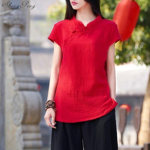 Traditional chinese clothing for women cheongsam top mandarin collar womens tops and blouses oriental China clothing Q793
