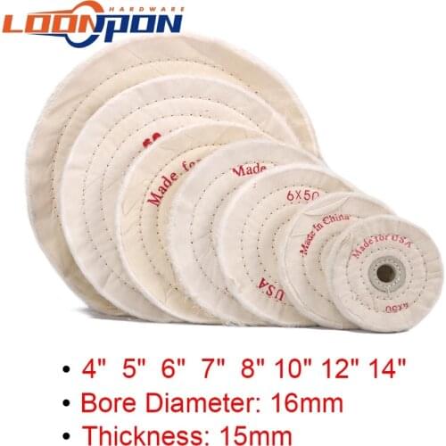 1pc 4-14inch Wheels Polishing Wheel Cotton Lint Cloth Polishing Wheel Gold Silver Jewelry Mirror Polishing Wheel