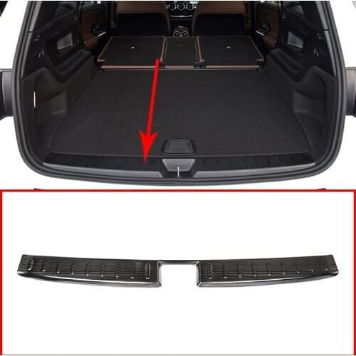 For Mercedes Benz GLB X247 180 200 2020 Black and Silver Stainless Steel Rear Bumper Plate Protect Cover Accessories 1 pcs