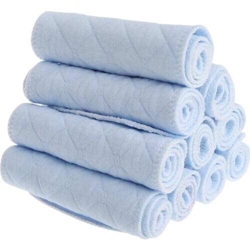 10pcs/lot Tsaujia 3 Layers Ecological Cotton Baby Cloth Nappy Inserts Reusable Washable Diapers Nappy Changing