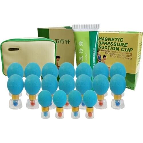 18 Silver household Vacuum Haci Magnetic Therapy Acupressure Suction Cup TCM acupuncture and moxibustion Cupping Set Health Care