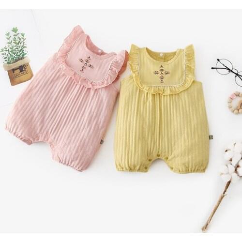 2020 Summer Baby Bodysuits Lace Sleeveless