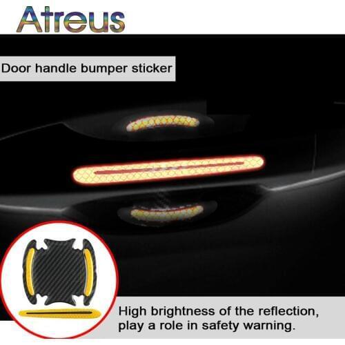 4pcs Car Accessories Reflective Door handle Sticker Decal for Mercedes Benz W203 W204 W211 CLA GLA W176 Honda Civic Accord CRV