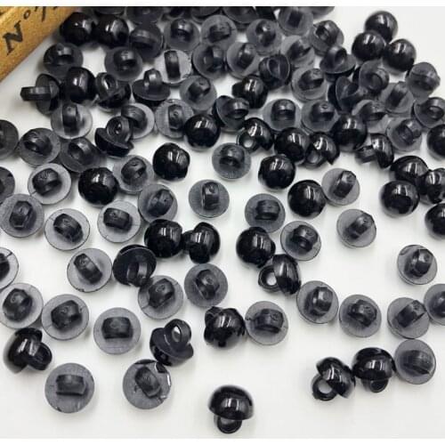 50pcs 8mm Acrylic Mushroom Black Shank Buttons Plastic Decorative Button Negro DIY Sewing Eye For Dolls Toy Eyes PT254