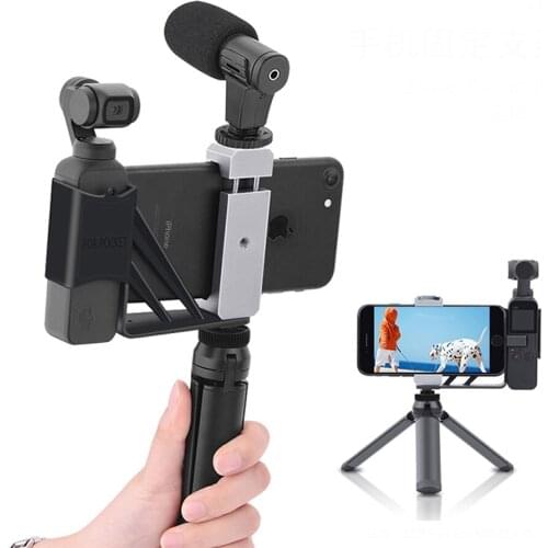 Tripod Holder Adapter for DJI Osmo Pocket/Pocket 2 Phone Foldable Clip Selfie Mount Metal Handheld Gimbal Camera Accessories