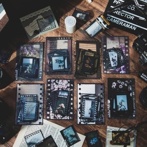 30Pcs/Bag Antique Film Plant Flower PET Sticker Package DIY Diary Journal Decoration Sticker Album Scrapbooking