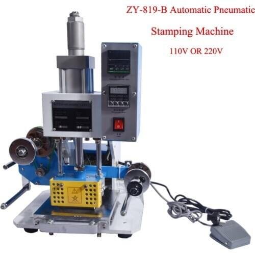 ZY-819-B Automatic Pneumatic Stamping Machine leather LOGO Creasing machine,High speed name card Embossing machine