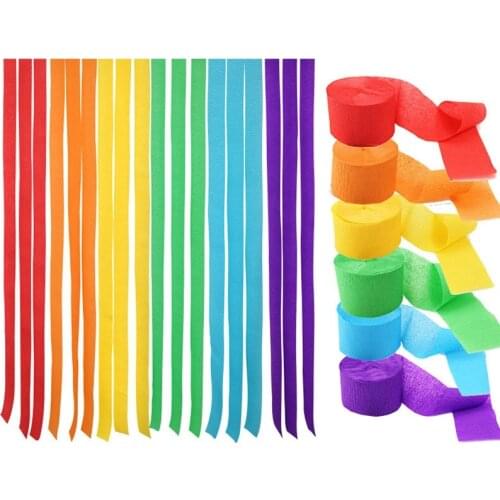 Colored Crepe Paper Roll Set Origami Crinkled Crepe Paper DIY Craft Scrapbooking Flowers Gift Wrapping Wedding Party Decorations