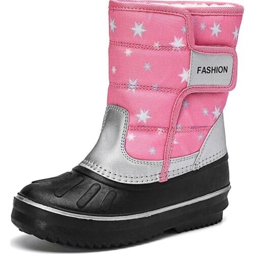 Girls Rubber Boots For Kids Childrens Waterproof Boot Sand-proof Cotton Shoes Water Boots Shoes For Toddlers Pink Boot Plush