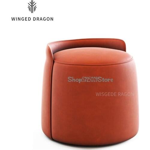 Designer custom bedroom dressing stool makeup stool model room decorative stool round sitting stool living room sofa stool low