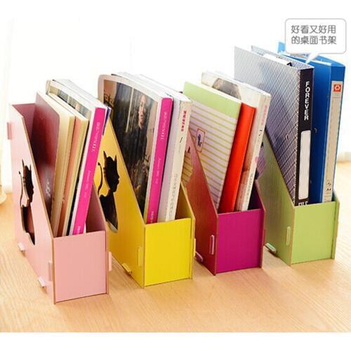 Home School Office Wooden Detachable Desktop File Holder single Compartment File Holder Organizer Hollow-Out Cat