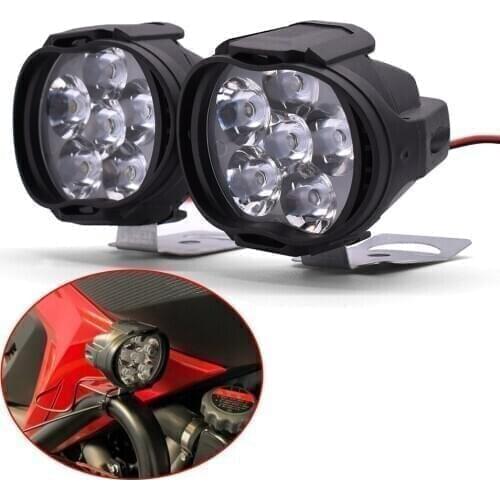 2Pcs Universal Motorcycle LED Headlight 1000LM Chip Motorbike Driving Spotlight Street Moto Fog DRL Spot Head Light White Lamp