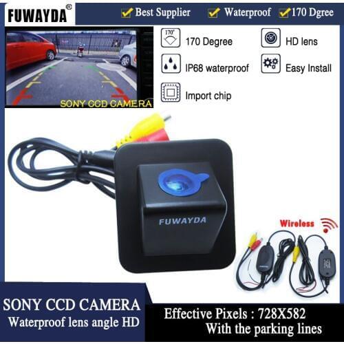 FUWAYDA Wireless FOR SONY CCD Car Rear View Reverse Back Mirror Image With Guide Line CAMERA for Hyundai Elantra Avante 2012