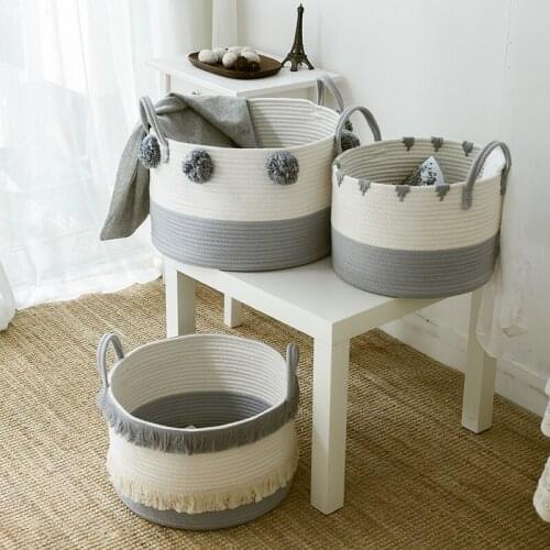Nordic INS Cotton Thread Storage Basket Bedroom Clothes Toys Storage Laundry Basket Snacks Storage Basket Baby Packing Box