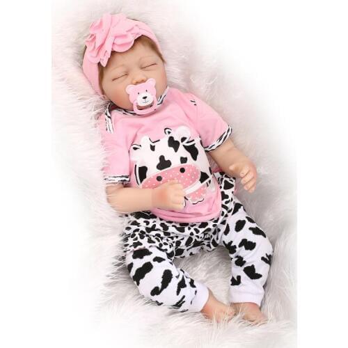 NPK 55CM Bebes Reborn Doll Lifelike Soft Silicone Reborn Baby Dolls Toys For Girls Birthday Gift Fashion Baby Dolls