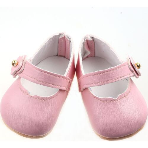 Doll shoes Cute pink round sneakers leather shoes fit 43cm zaps, Children best Birthday Gift b681