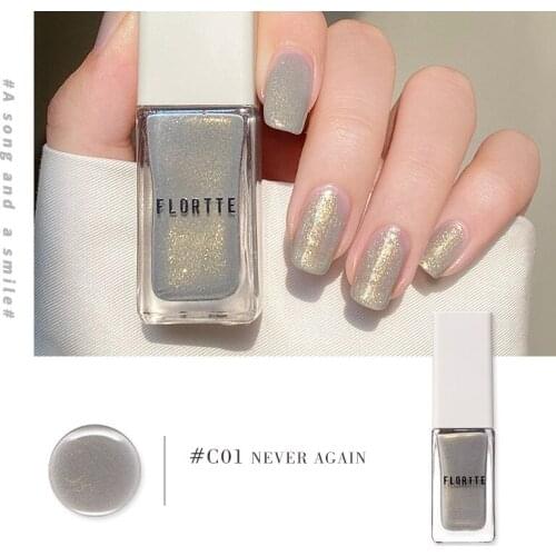 Pearl Sequins Effect Nail Polish Free Baking Quick-Drying Lasting Non-Tearable Healthy Nail Varnish DIY Manicure Art Decorations