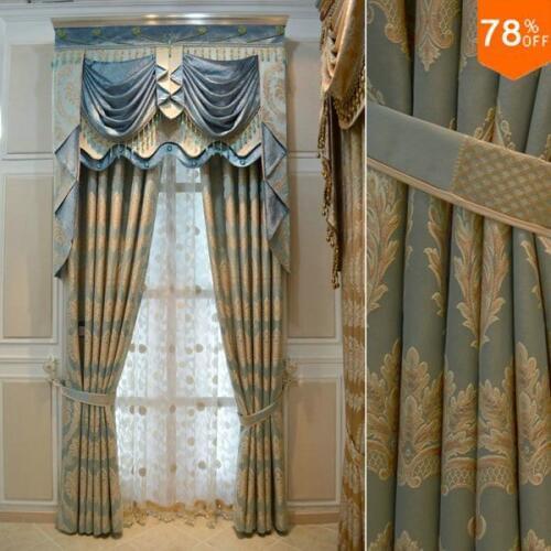 Hot new Best Cashel House Hotel curtains for living room Gold thickening Luxury blue jacquard string curtain of beads draperies