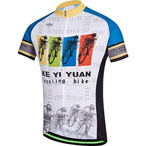 KEYIYUAN New Cycling Jersey Mens Summer MTB Riding Shirt Quick Dry Mountain Racing Clothing Top Maillot De Cyclisme Homme