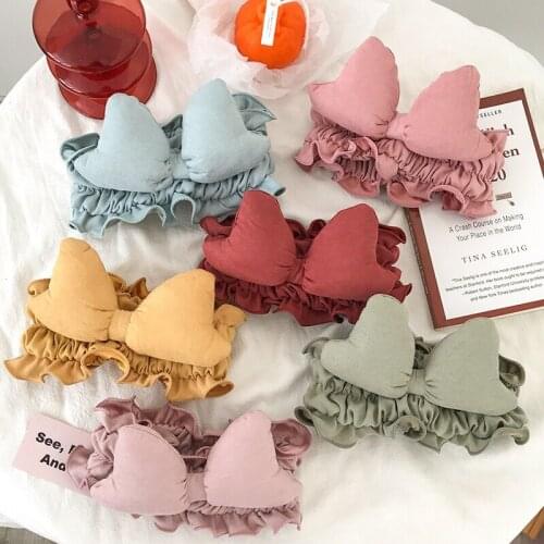 2020 New Lace Coral Fleece Soft Big Bow Headbands Wash Face Headband Women Girls Holder Turban Hairbands Hair Accessories