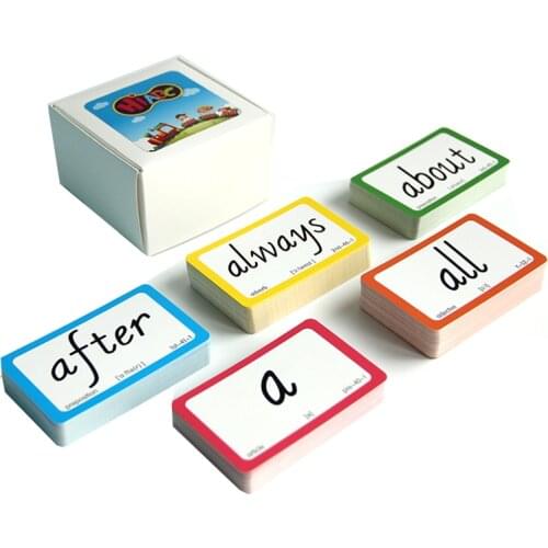 New 221PCS English Sight Words Card Phonics Words Flashcards Learning Educational Toys for Children Juguetes Educativos Kids