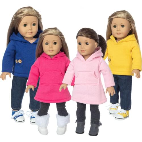 New Cute sports suit 2 pcs in 1 Fit For American Girl Doll 18 Inch Doll Clothes , Shoes are not included