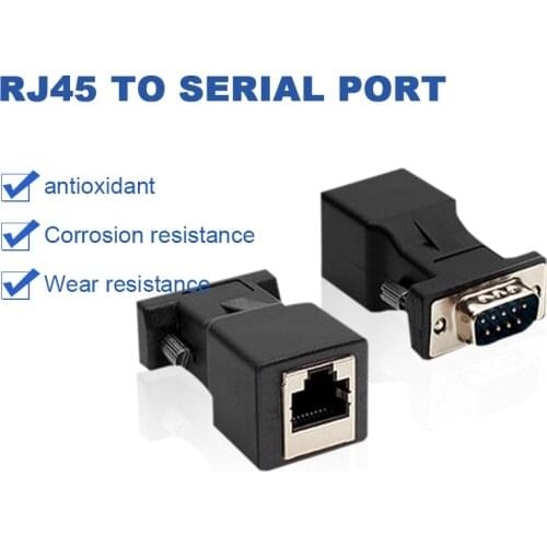 RJ45 To Serial Port Rj45 To DB9 Serial Port Network Port To 9-Pin Serial Port To Network Port Adapter For Desktop Computer