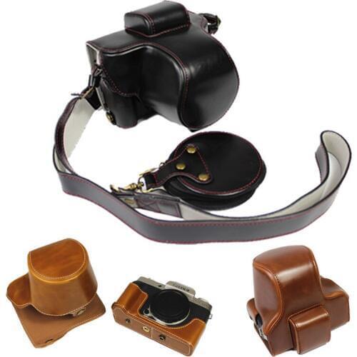 Luxury PU Leather Camera Bag Case For Fujifilm XT200 Fuji X-T200 Protective Shell Cover With Battery Openning