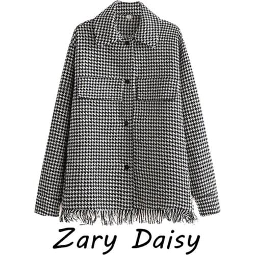 Zary Daisy2021 spring new plover shirt casual wild coat