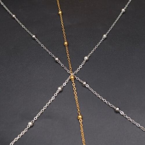 WKOUD 10m (32ft) Golden alloy O-chain twist chain 3mm beaded extension chain DIY handmade metal jewelry accessories A1095