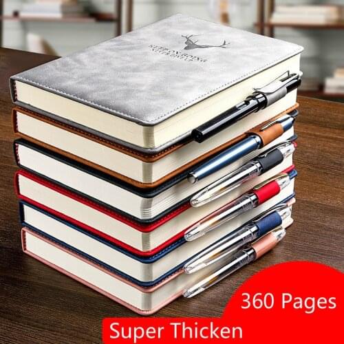 A5 360 Pages Super Thicken Pu Leather Diary Notebook Daily School Office Work Notebook Creative Planner Notebook 2021 Agenda