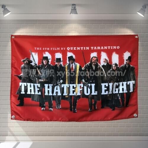 "The Hateful Eight" Classic Movies Cloth Flag Banners & Accessories Bar Billiards Hall Studio Theme Wall Hanging Decoration