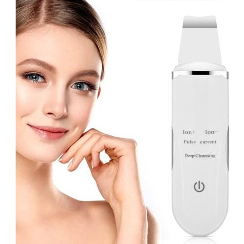 Ultrasonic Skin Scrubber Rechargeable Ion Deep Face Cleaning Vibration Massager Acne Blackhead Removal Cleanser Exfoliating