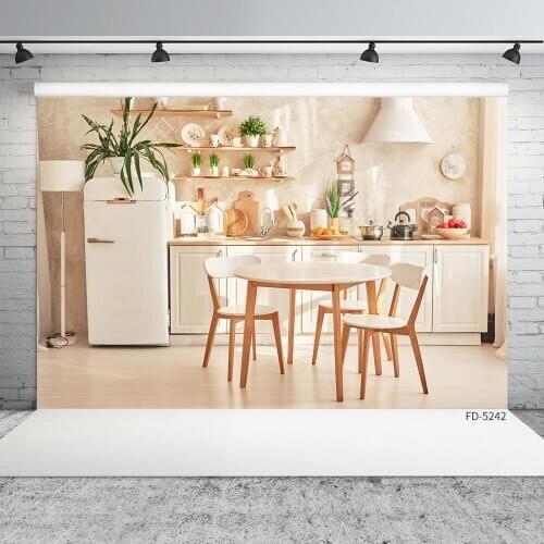 Kitchen Utensils Plant Lamp Photographic Backgrounds Vinyl Backdrop for Children Portrait Baby Pets Toy Photophone Photo Studio