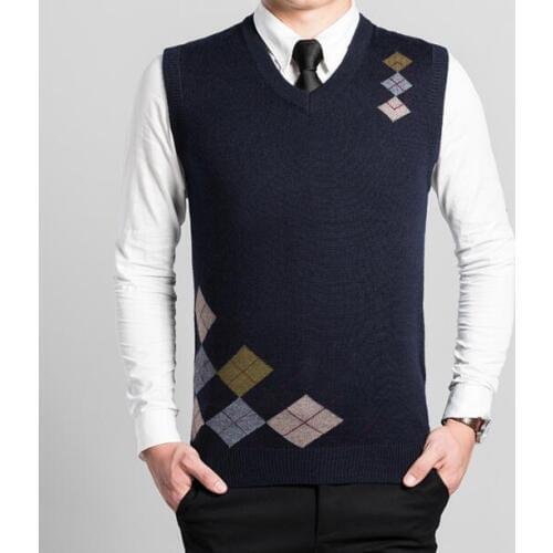 Knitted Sweater Men Clothing sleeveless sweater backing father gift men