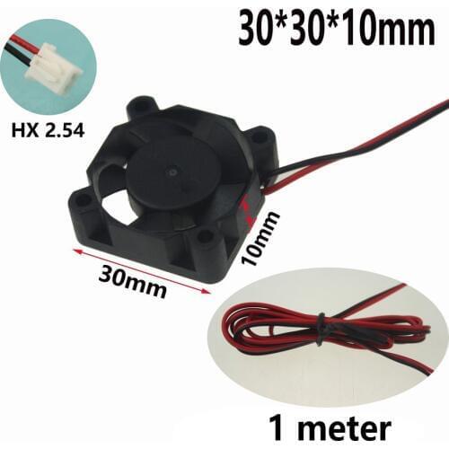 Gdstime 5 pcs High Speed 30mm x 10mm DC 12V Ball Bearing 3D Printer Radiator Cooler Mini Brushless Cooling Fan 30x30mm 1M Wire