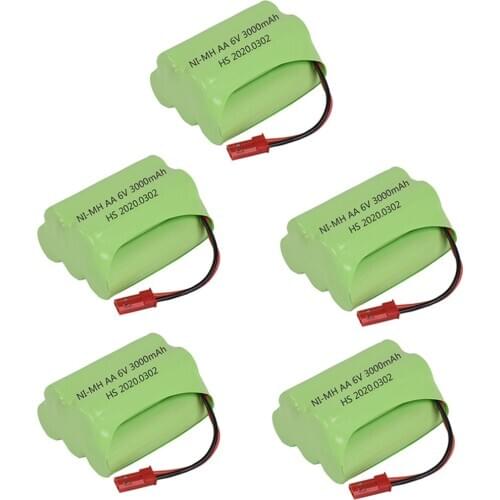 1PCS to 10PCS 6V 3000mAh Battery T model For Rc toys Cars Tanks Robots Boat Gun 6v 2400mah NiMH Battery Pack JST Plug toys parts